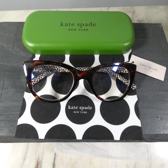 Kate Spade New York Women's Odessa Blue Light Oval Reading Glasses, Dark +2 - Picture 6 of 9